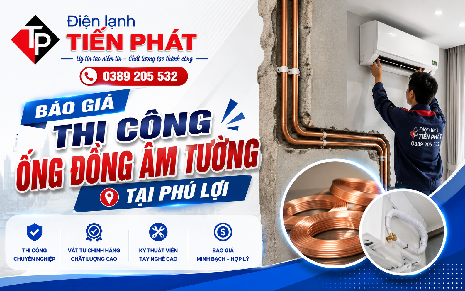 Báo giá thi công ống đồng tại Phú Lợi
