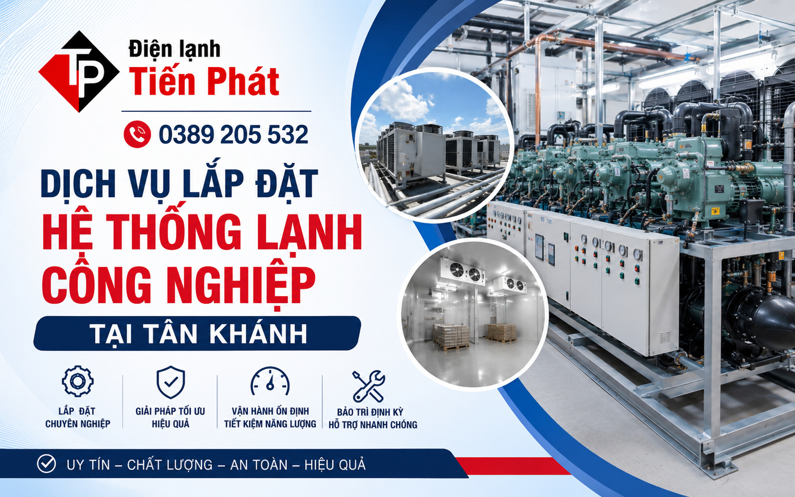 Dịch vụ lắp đặt hệ thống lạnh công nghiệp tại Tân Khánh